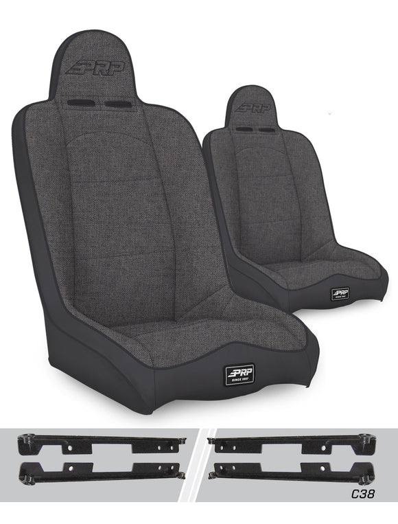 PRP Jeep Wrangler JK/JKU Daily Driver High Back Suspension Seats Kit (Pair) - Gray