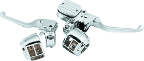 Bikers Choice 96-06 Big Twin 96-03XL With 9/16 Bore Master Cylinder Chrome Handlebar Control Kit