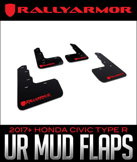 RALLY ARMOR UR MUD FLAPS WITH EXCLUSIVE LOGO: 2017+ HONDA CIVIC TYPE R