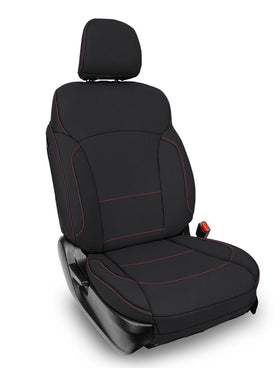 PRP 2013-2017 Subaru Crosstrek Front Seat Covers (Pair) - Black w/ Red Stitch