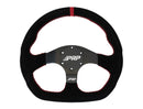 PRP Comp-R D-Shape Suede Steering Wheel - Red-1