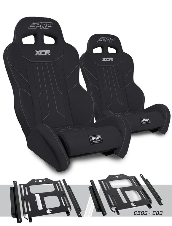 PRP Polaris RZR 570 XCR Suspension Seats Kit (Pair) - Black