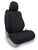 PRP 12-15 Toyota Tacoma Front Seat Covers/ Fold Flat Edition (Pair) - Black with Red Stitching-1