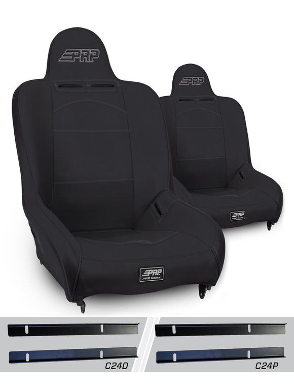 Premier High Back Suspension Seats Kit for 03-06 Jeep Wrangler TJ (Pair) - Black