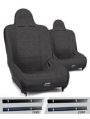 PRP Premier High Back Suspension Seats Kit for 03-06 Jeep Wrangler TJ (Pair) - Gray-1