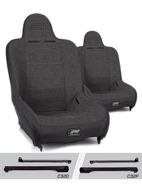 PRP Jeep Wrangler CJ7/YJ Premier High Back Suspension Seats Kit (Pair) - Gray