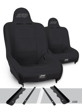 PRP 95-01 Jeep Cherokee XJPremier High Back Suspension Seats Kit (Pair) - Black