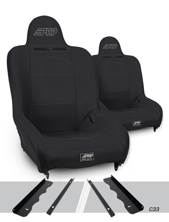 PRP 95-01 Jeep Cherokee XJPremier High Back Suspension Seats Kit (Pair) - Black