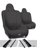PRP Premier High Back Suspension Seats Kit for 95-01 Jeep Cherokee XJ (Pair) - Gray-1