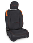 PRP Jeep Wrangler JL Front Seat Covers - 2 door- with Pocket Back (Pair) - Black/Orange-1
