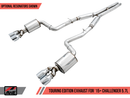 AWE Touring Edition Exhaust for 17+ Challenger 5.7 - Non-Resonated - Chrome Silver Quad Tips-1