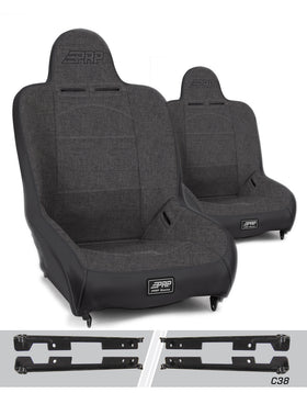 PRP Jeep Wrangler JK/JKU Premier High Back Suspension Seats Kit (Pair) - Gray