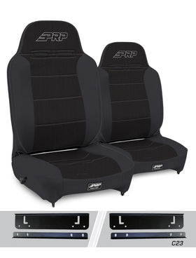 PRP 97-02 Jeep Wrangler TJ Enduro High Back Reclining Suspension Seats Kit (Pair) Black