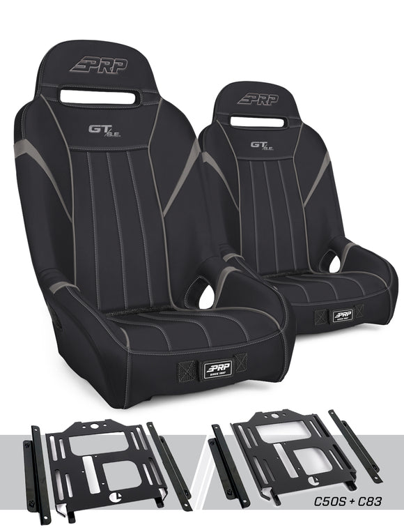 PRP Polaris RZR 570 GT/S.E. Suspension Seats Kit (Pair) - Black & Gray