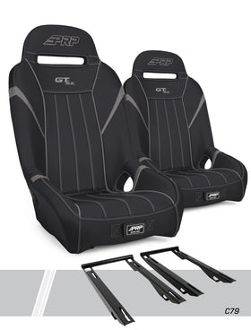 PRP Polaris RZR PRO XP, PRO R, Turbo R GT/S.E. Suspension Seats Kit (Pair) - Black & Gray