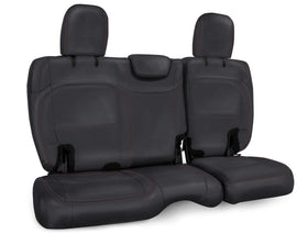 PRP 2018+ Jeep Wrangler JLU/4 Door Rear Bench Cover w/ Leather Interior - Black w/ Red Stitching