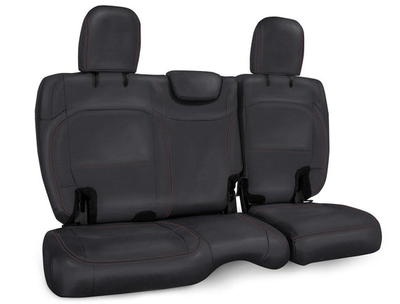 PRP 2018+ Jeep Wrangler JLU/4 Door Rear Bench Cover w/ Leather Interior - Black w/ Red Stitching