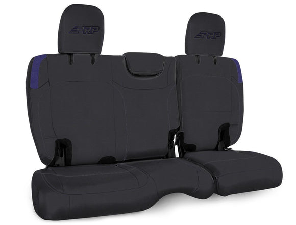PRP Jeep Wrangler JL Rear Bench CoversU - 4 door with Armrest - Black/Purple