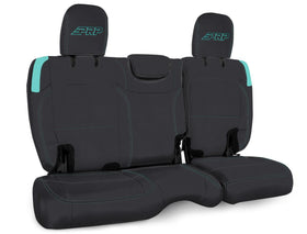 PRP Jeep Wrangler JL Rear Bench CoversU - 4 door with Armrest - Black/Teal