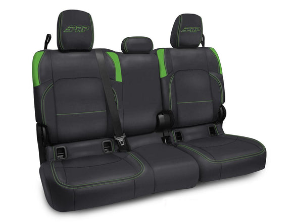PRP Jeep Wrangler JT Rear Bench Covers - with Armrest - Black/Green