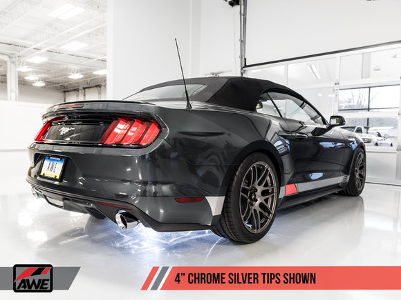 AWE Touring Edition Axle-back Exhaust for S550 Mustang EcoBoost - Chrome Silver Tips