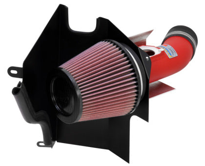Cold Air Intake - High-flow, Aluminum Tube - SUBARU WRX STI H4-2.0/2.5L (WRINKLE RED