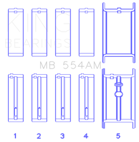 King GM 265/283/302/327 8 Cyl (Size STD) Main Bearing Set - 0