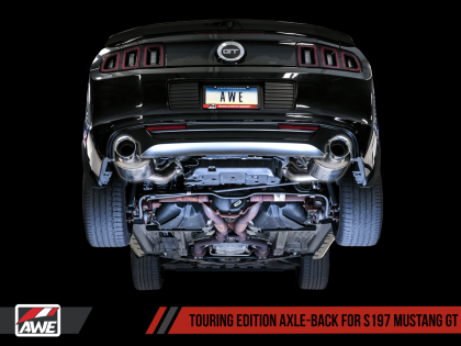 AWE Touring Edition Axle-back Exhaust for the S197 Ford Mustang GT - Chrome Silver Tips - 0