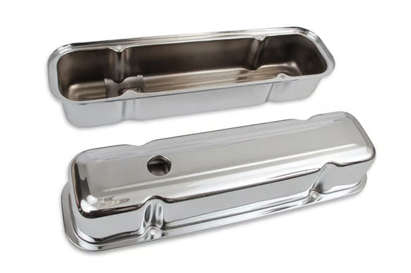 Mr. Gasket Chrome Tall-Style Valve Covers Fits 1959-1981 Pontiac 301-455 Engines