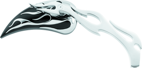 Bikers Choice 65-Up Black Teardrop Mirror With Flame (Pair)