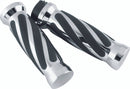 Bikers Choice 81-17 XL & Big Twin Dual Cable Chrome & Black Twisted Grips Pr-1