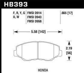 Hawk 03-08 Honda Pilot / 03-11 Honda Element HP+ Street Front Brake Pads - 0