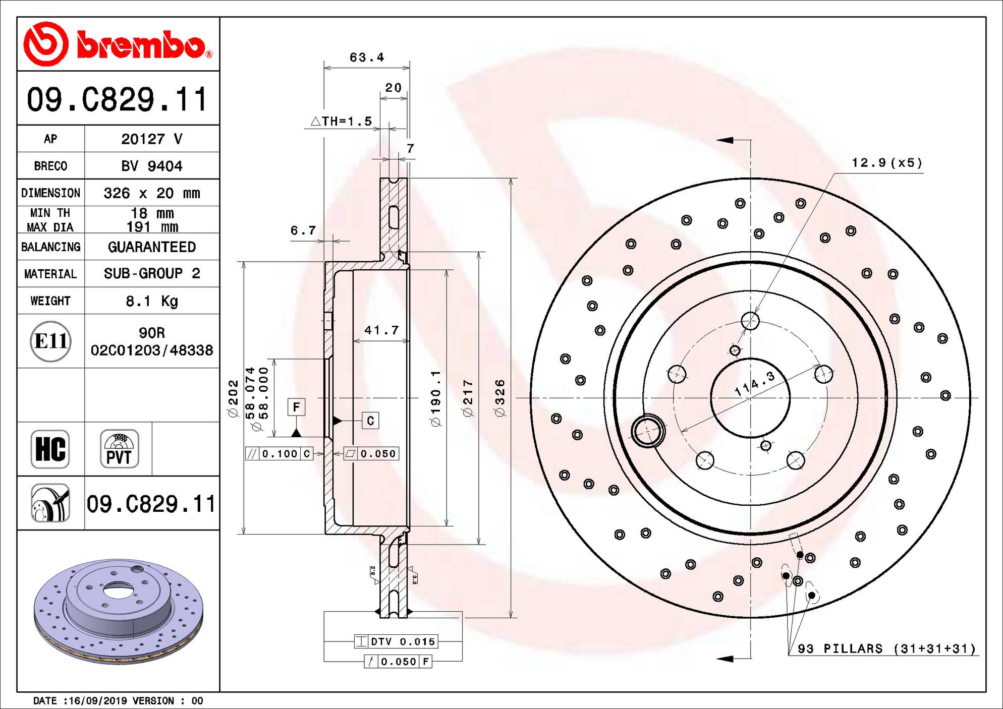 BREMBO OE ROTORS: 2018–2020 SUBARU WRX STI