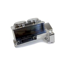 Baer ReMaster Baer Brakes Remaster Master Cylinder: A small, compact, 1-piece body machined out of 6061 T6 billet aluminum, 1-1/8 in. Bore, Left Side Ports, Polished, with a SN95 Hydroboost Mounting Flange.