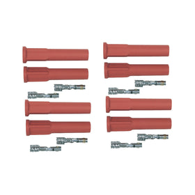 MSD Pro Race Spark Plug Boot & Terminal Kit, Straight, Red, Set of 8