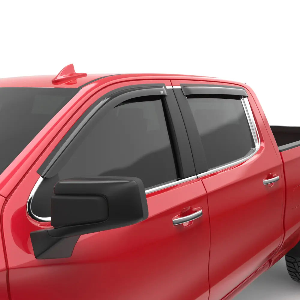 EGR 2019 Chevy 1500 Crew Cab Tape-On Window Visors - Set of 4 Dark Smoke - 0