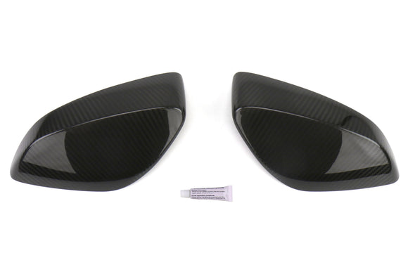 OLM Dry Carbon Fiber Mirror Covers with Gloss Clearcoat (pair)