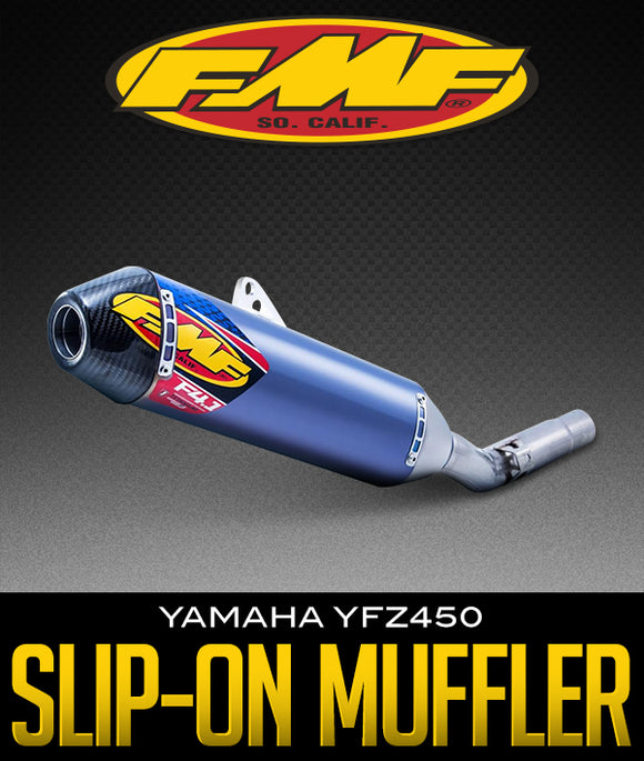FMF RACING TITANIUM ANODIZED SLIP-ON MUFFLER W/ CARBON CAP: YAMAHA YFZ450