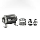 DeatschWerks Stainless Steel 10AN 5 Micron Universal Inline Fuel Filter Housing Kit (70mm)-1