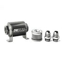 DeatschWerks Stainless Steel 10AN 10 Micron Universal Inline Fuel Filter Housing Kit (70mm)-1