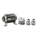 DeatschWerks Stainless Steel 8AN 10 Micron Universal Inline Fuel Filter Housing Kit (70mm)-1
