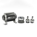 DeatschWerks Stainless Steel 3/8in 40 Micron Universal Inline Fuel Filter Housing Kit (70mm)-1