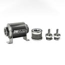 DeatschWerks Stainless Steel 5/16in 40 Micron Universal Inline Fuel Filter Housing Kit (70mm)-1