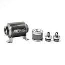 DeatschWerks Stainless Steel 6AN 100 Micron Universal Inline Fuel Filter Housing Kit (70mm)-1