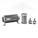 DeatschWerks Stainless Steel 5/16in 5 Micron Universal Inline Fuel Filter Housing Kit (110mm)-1