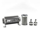 DeatschWerks Stainless Steel 3/8in 10 Micron Universal Inline Fuel Filter Housing Kit (110mm)-1