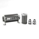 DeatschWerks Stainless Steel 8AN 40 Micron Universal Inline Fuel Filter Housing Kit (110mm)-1