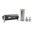 DeatschWerks Stainless Steel 3/8in 5 Micron Universal Inline Fuel Filter Housing Kit (160mm)-1