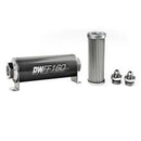 DeatschWerks Stainless Steel 6AN 5 Micron Universal Inline Fuel Filter Housing Kit (160mm)-1