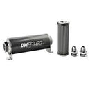 DeatschWerks Stainless Steel 8AN 40 Micron Universal Inline Fuel Filter Housing Kit (160mm)-1